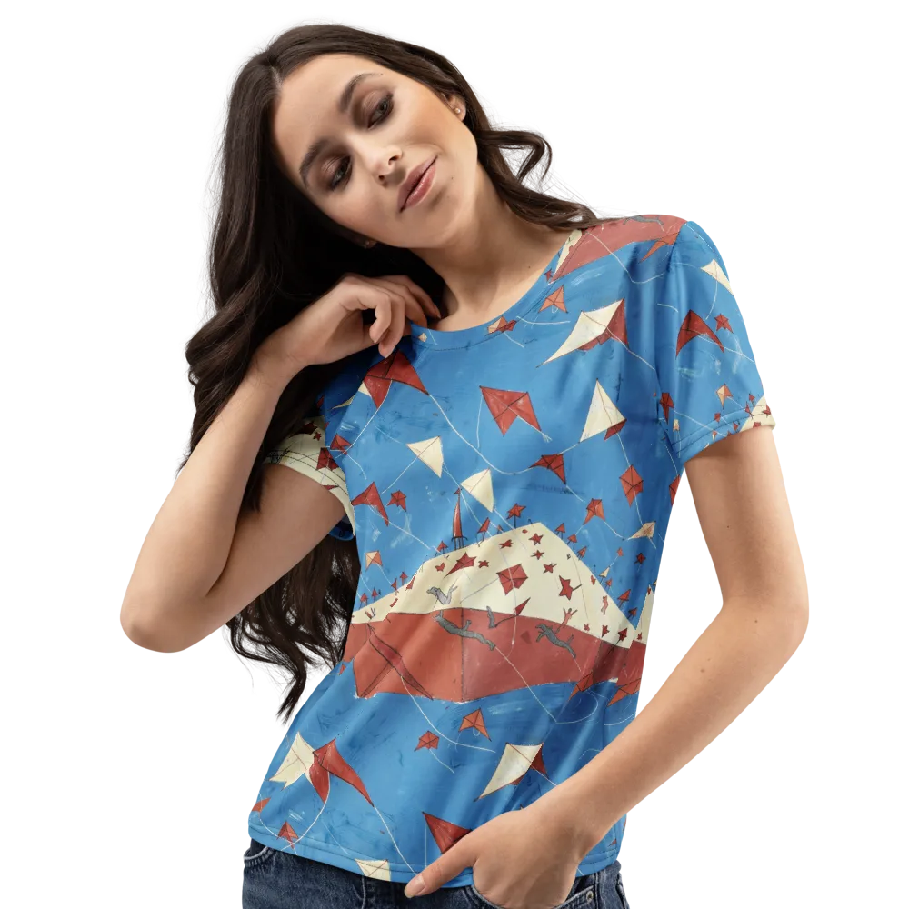 Kite Harbor on Women's Crew Neck T-Shirt — Left Front