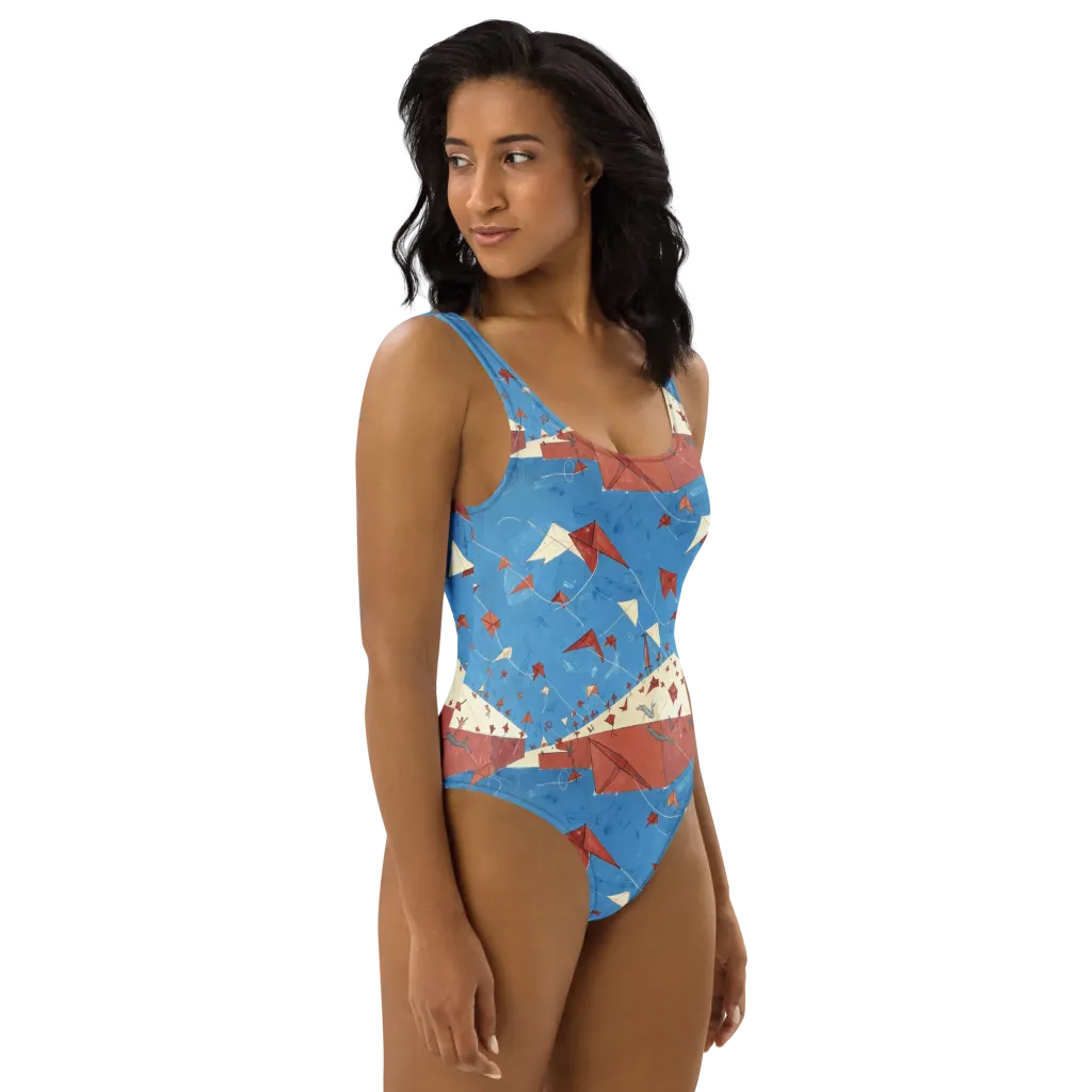 Kite Harbor on One-Piece Swimsuit — Right