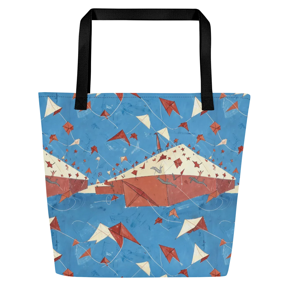 Kite Harbor on Large Tote Bag W/ Pocket — Front