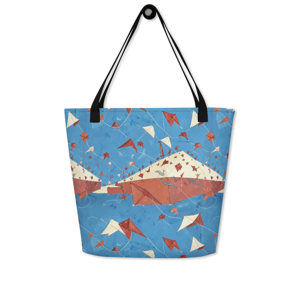 Kite Harbor on Large Tote Bag W/ Pocket — Front