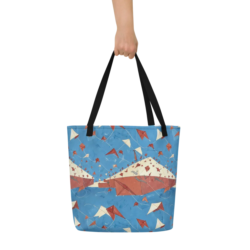 Kite Harbor on Large Tote Bag W/ Pocket — Front