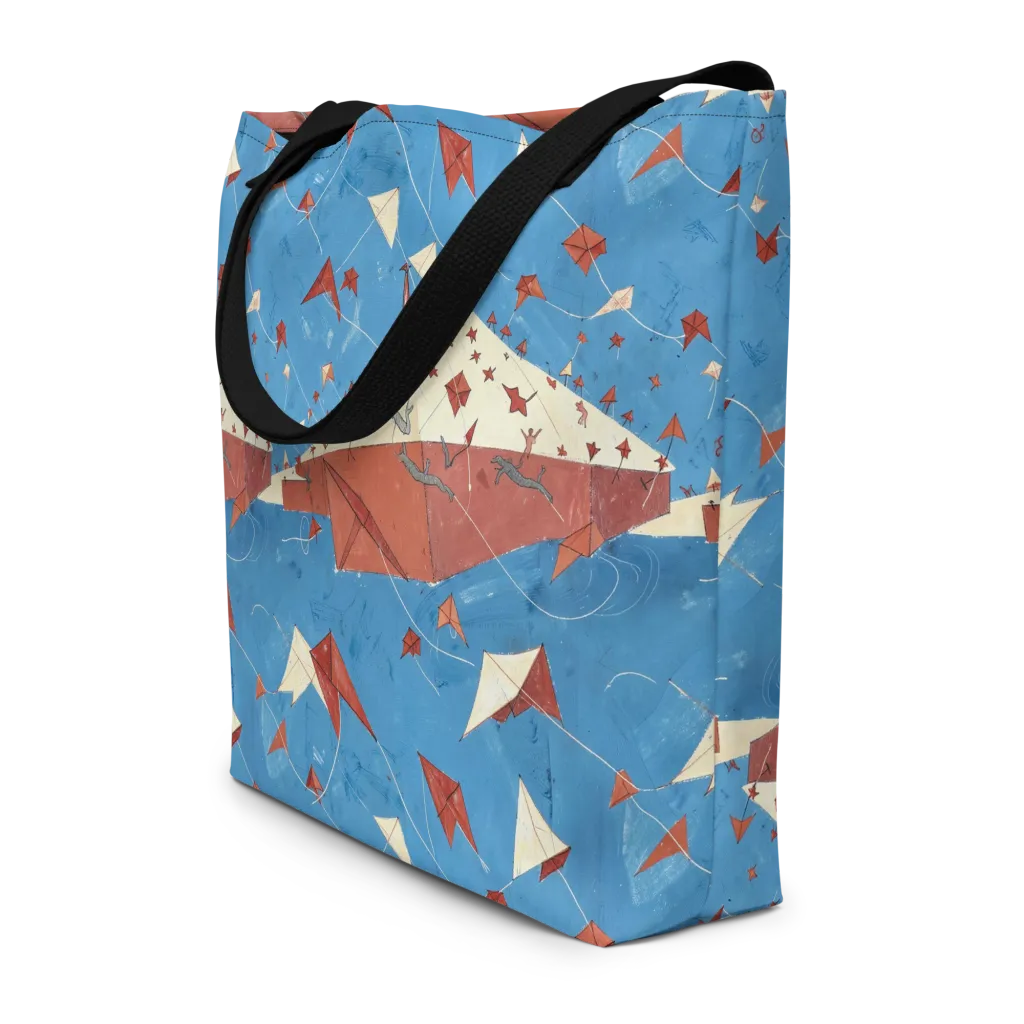 Kite Harbor on Large Tote Bag W/ Pocket — Front