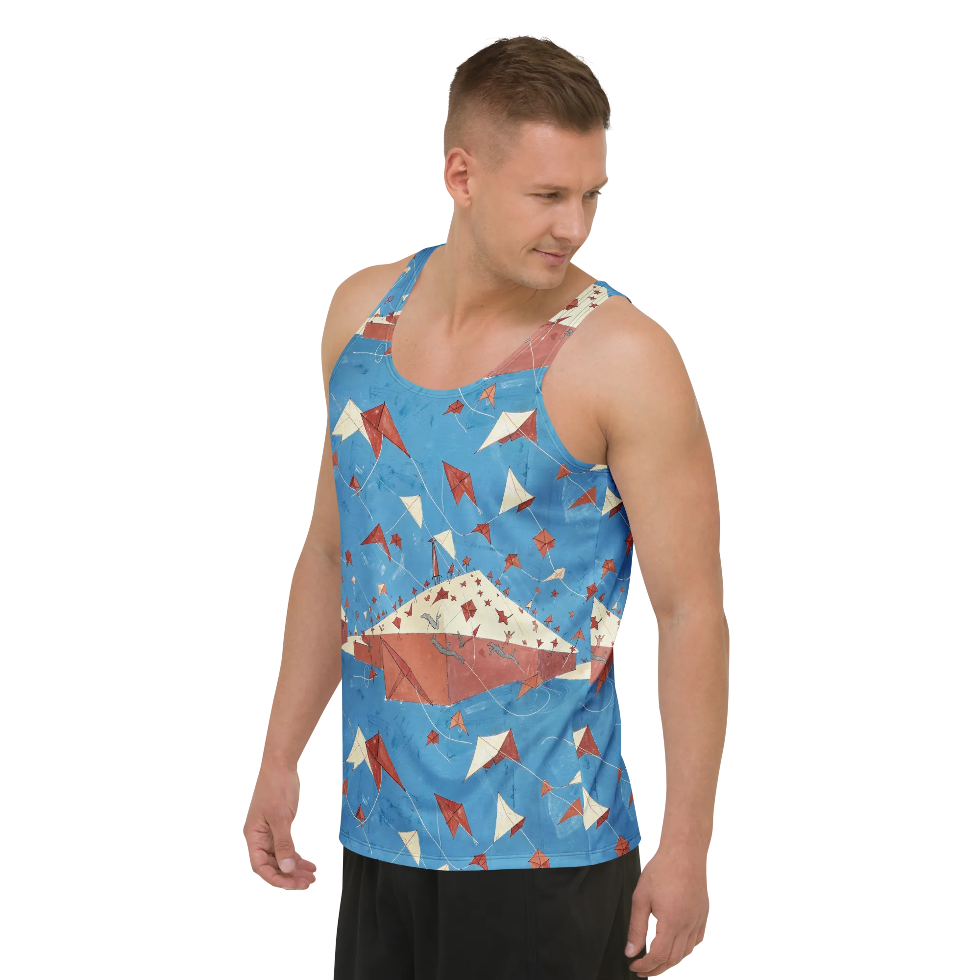 Kite Harbor on Men's Tank Top — Left Front