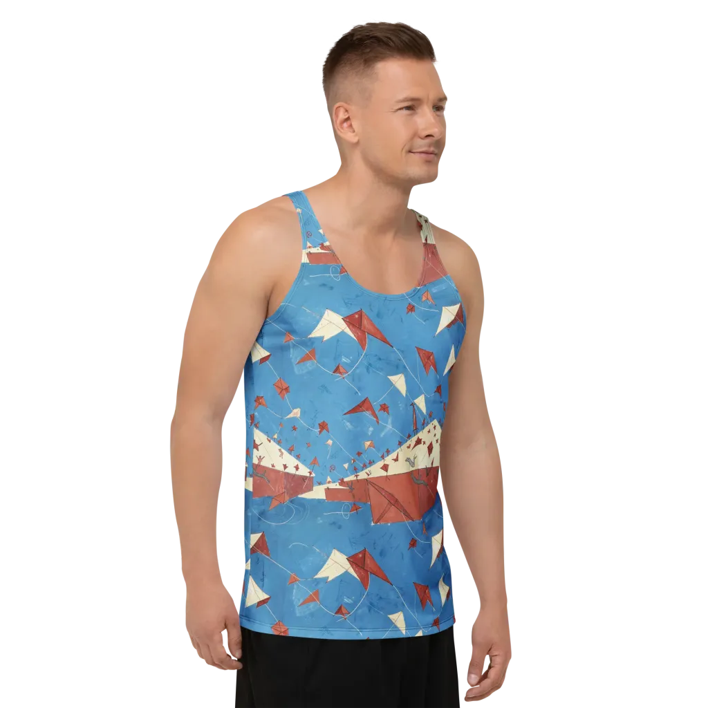 Kite Harbor on Men's Tank Top — Right Front
