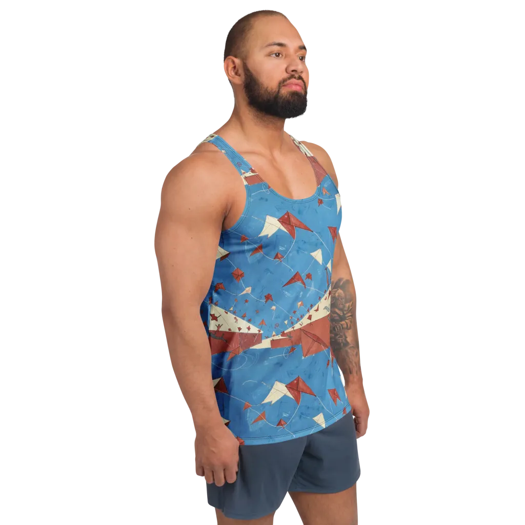 Kite Harbor on Men's Tank Top — Right Front