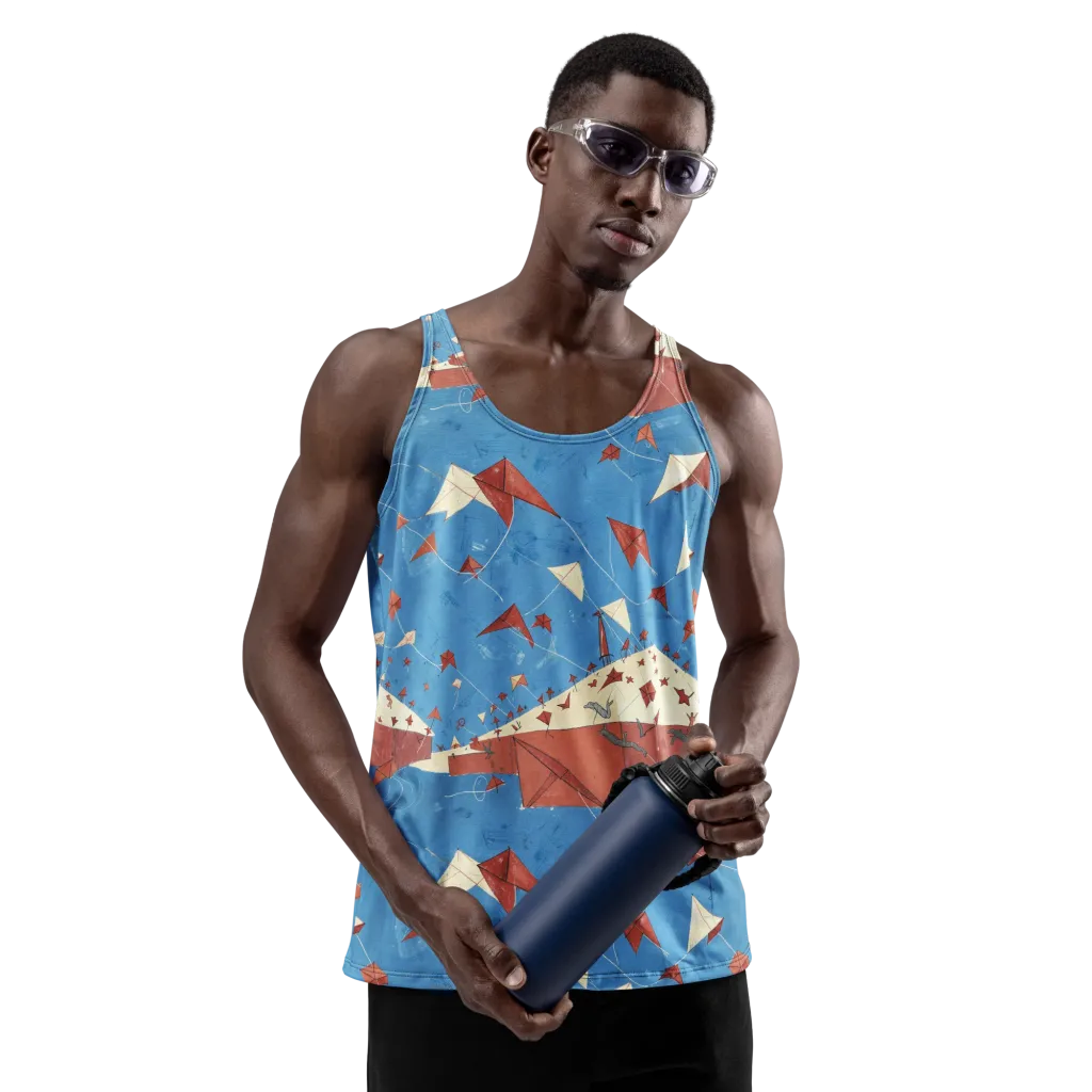 Kite Harbor on Men's Tank Top — Front