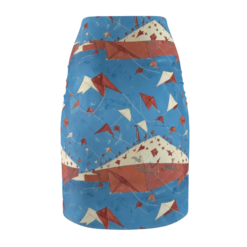 Kite Harbor on Pencil Skirt — Back