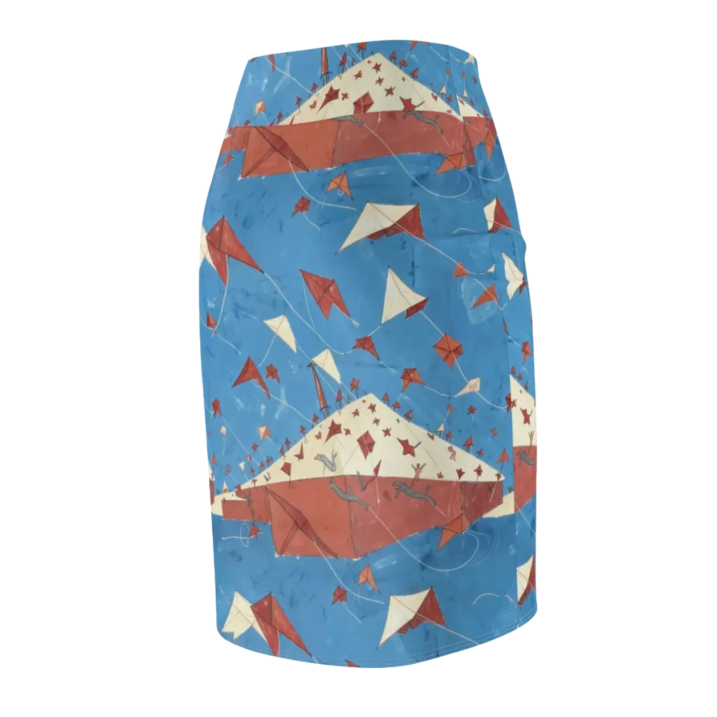 Kite Harbor on Pencil Skirt — Back Side