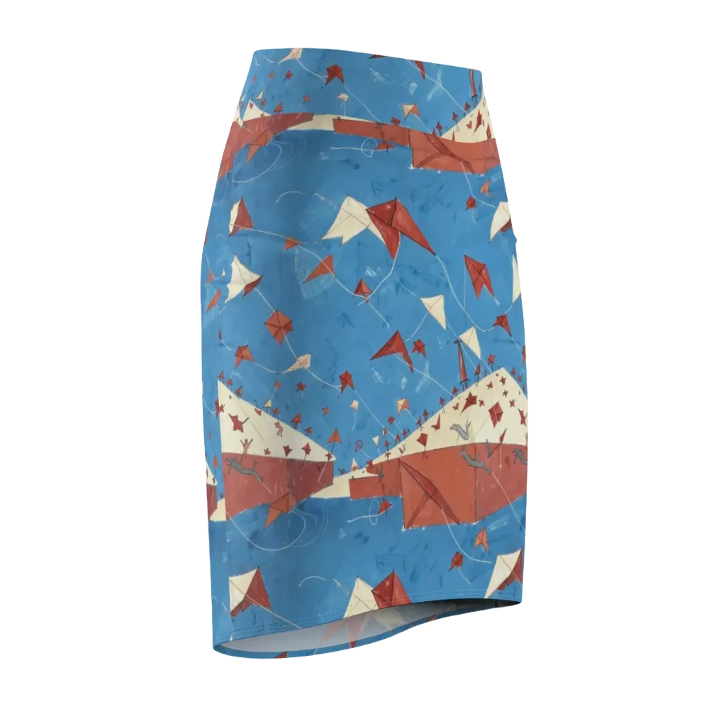 Kite Harbor on Pencil Skirt — Front Side