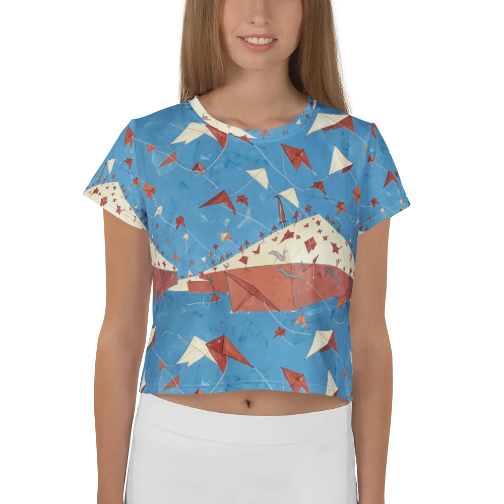 Kite Harbor on Crop Tee — Front