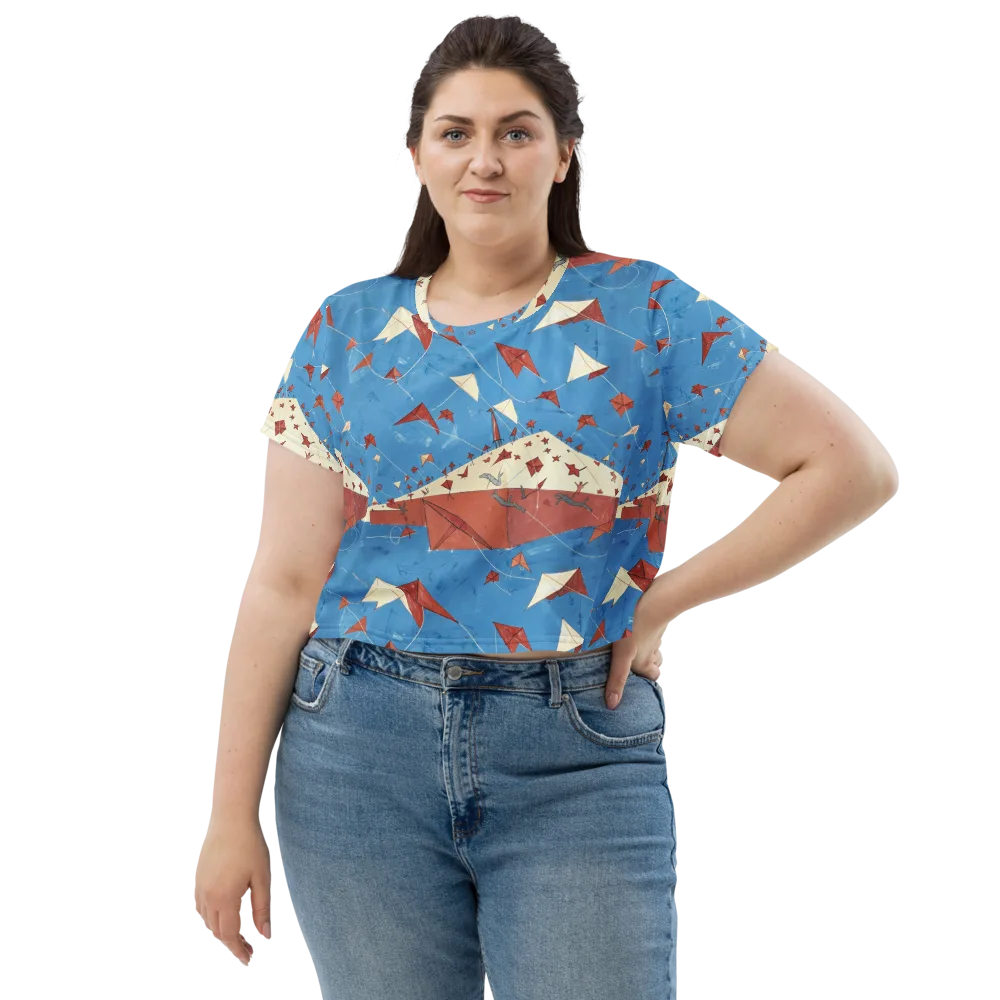 Kite Harbor on Crop Tee — Front