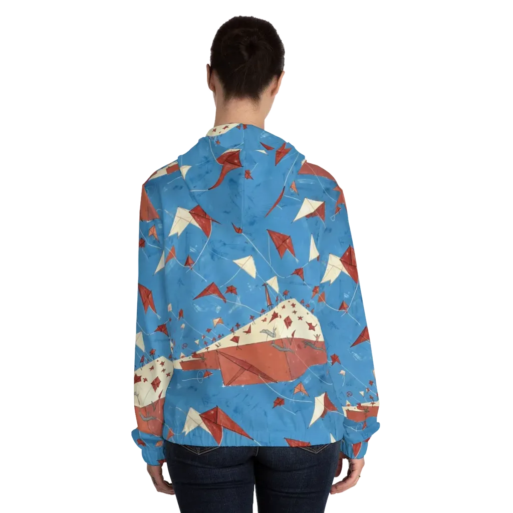 Kite Harbor on Women's Full-Zip Hoodie — Back On Person