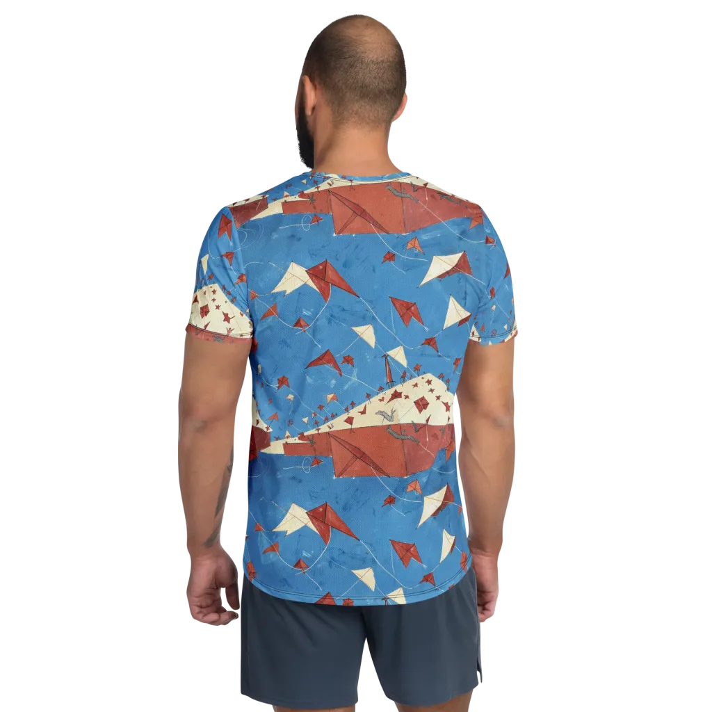 Kite Harbor on Men's Athletic T-Shirt — Back