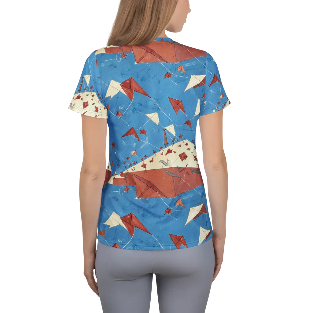 Kite Harbor on Women's Athletic T-Shirt — Back