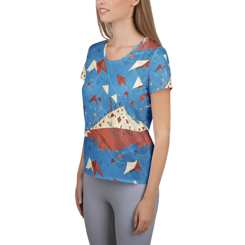 Kite Harbor on Women's Athletic T-Shirt — Left