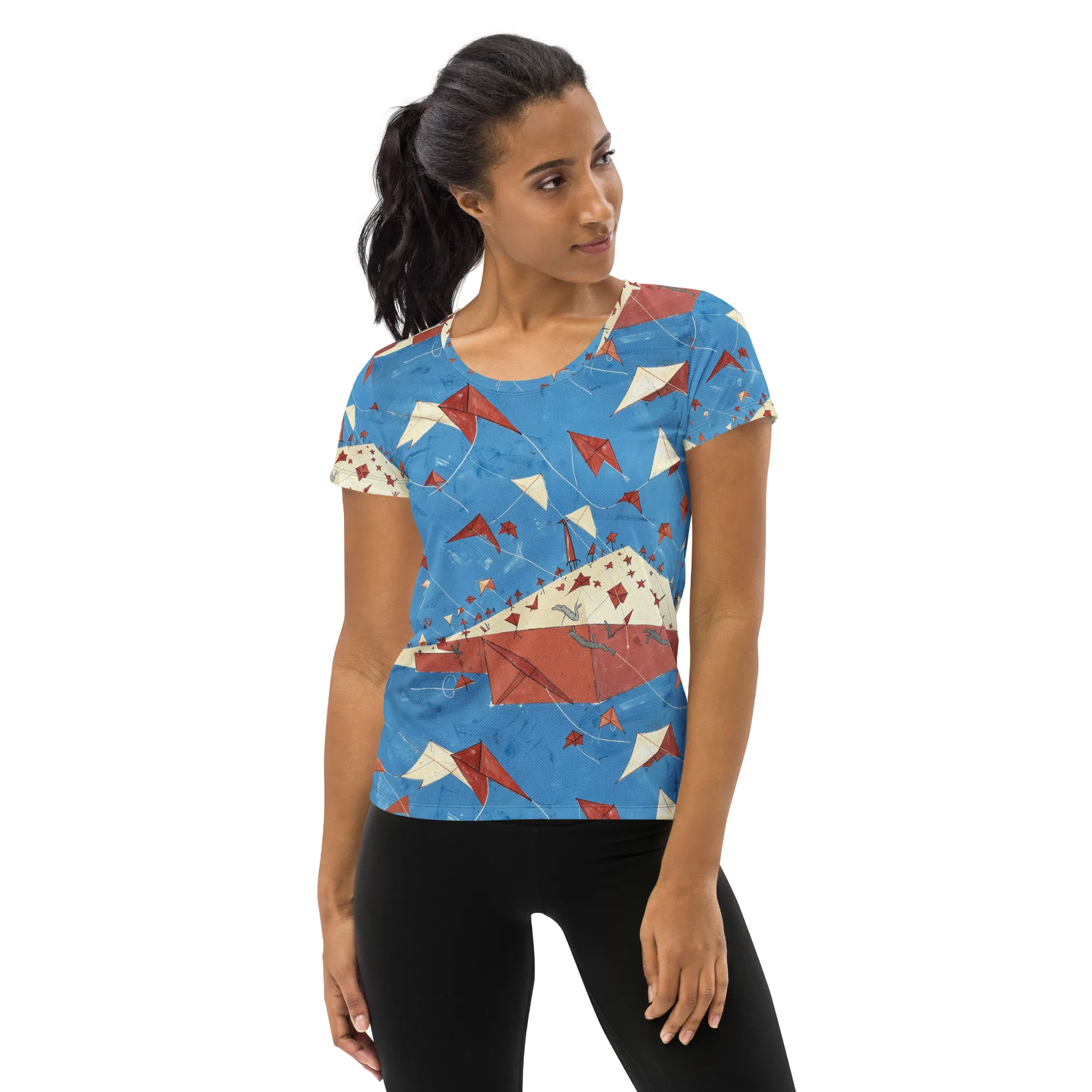 Kite Harbor on Women's Athletic T-Shirt — Front