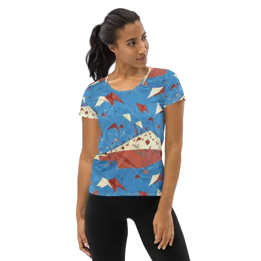 Kite Harbor on a Women's Athletic T-Shirt