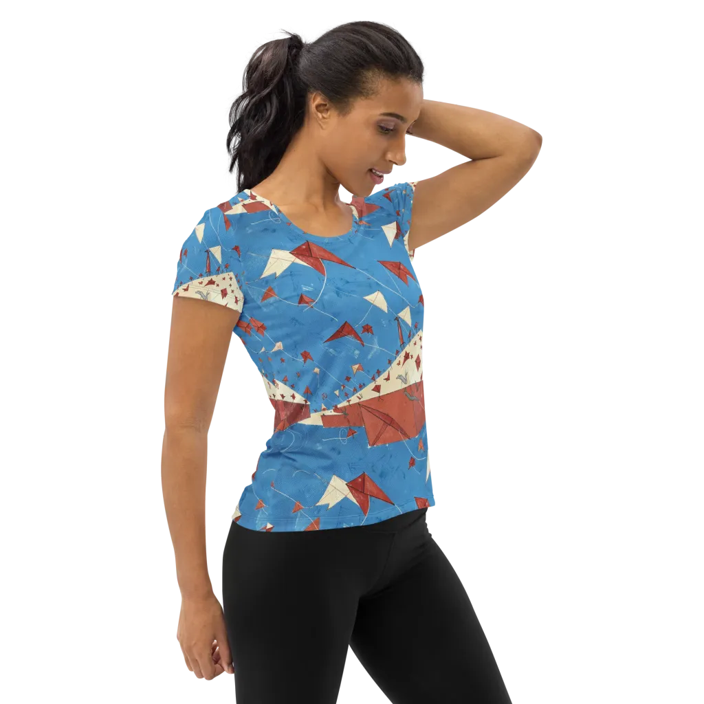Kite Harbor on Women's Athletic T-Shirt — Right
