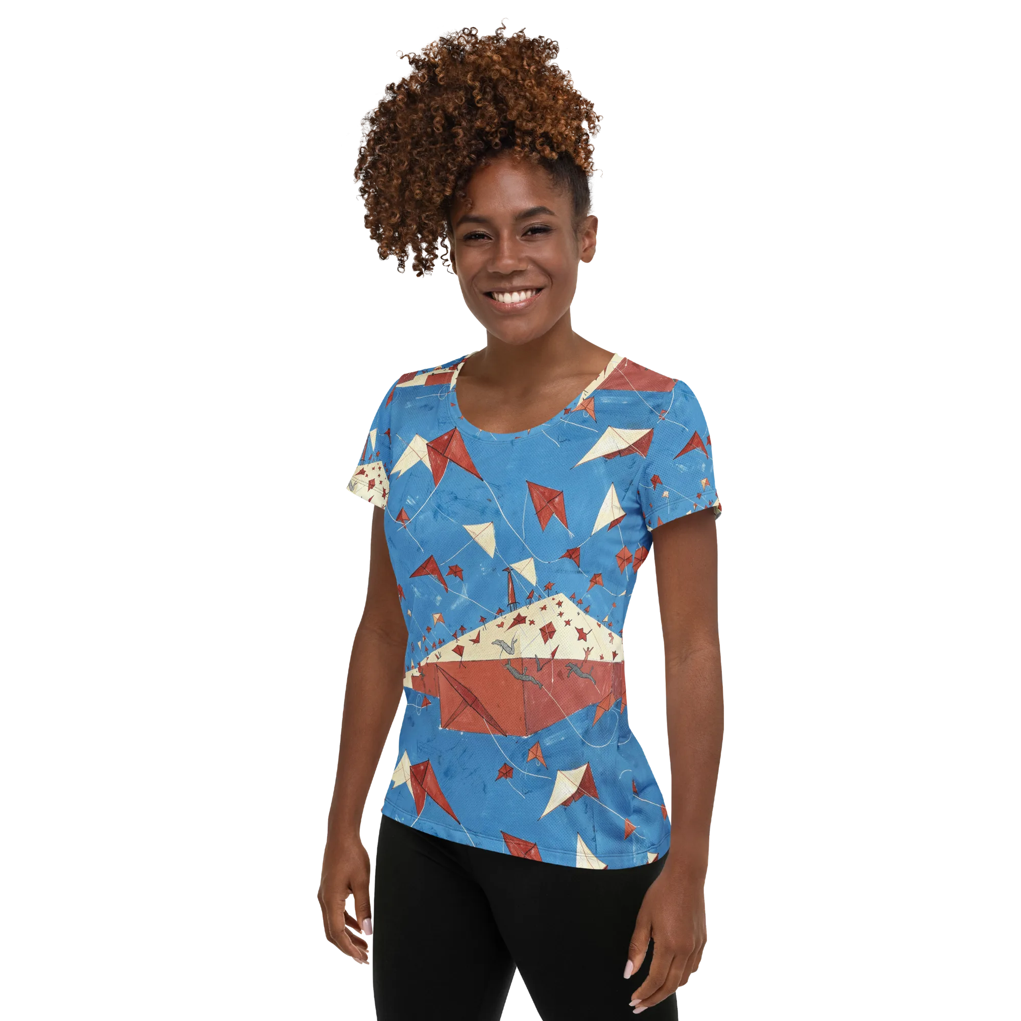 Kite Harbor on Women's Athletic T-Shirt — Left