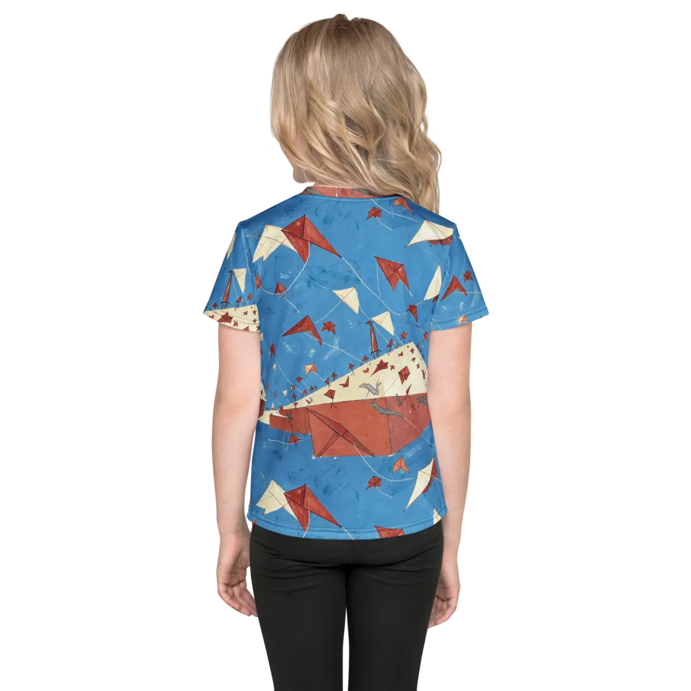 Kite Harbor on Kids Crew Neck T-Shirt — Back
