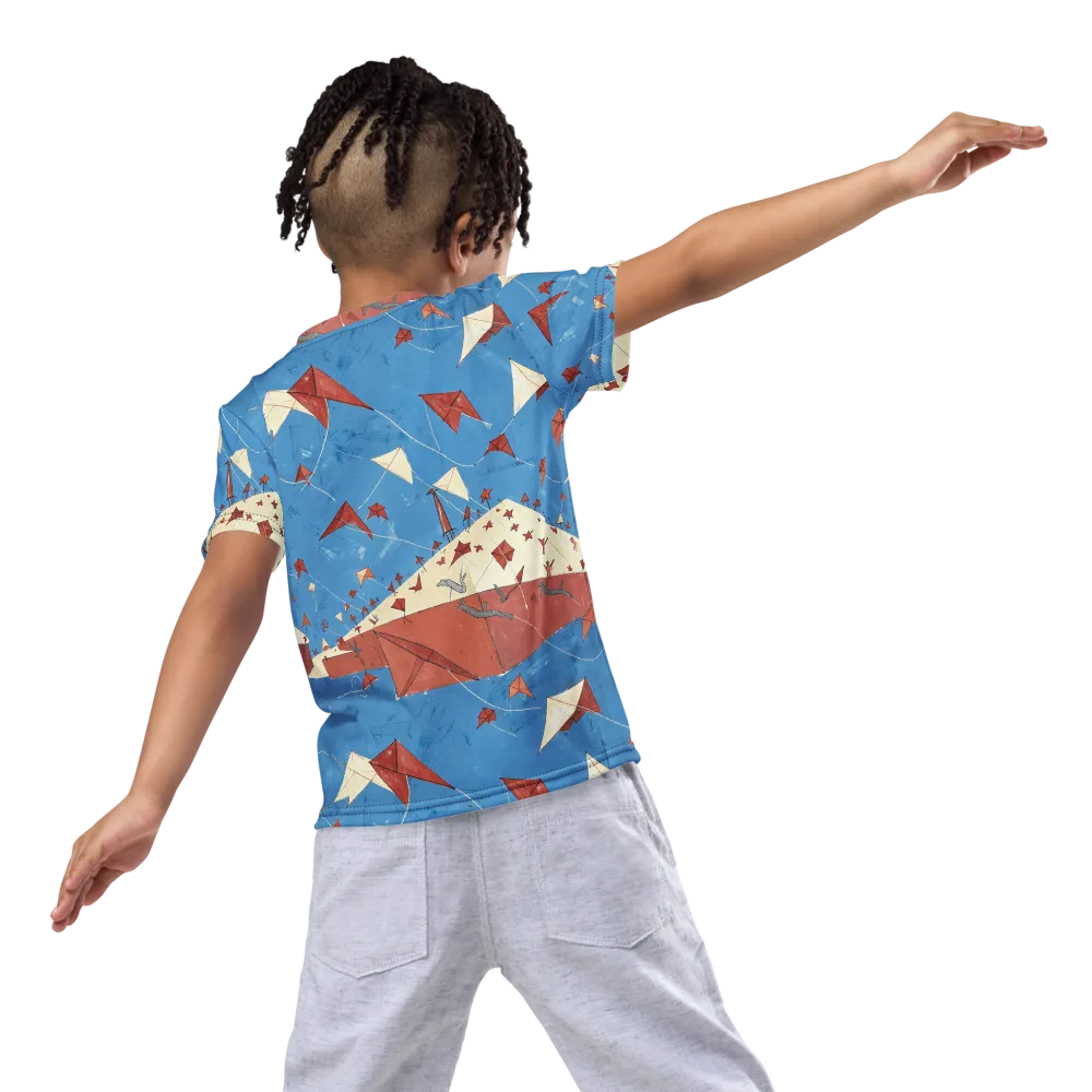 Kite Harbor on Kids Crew Neck T-Shirt — Back