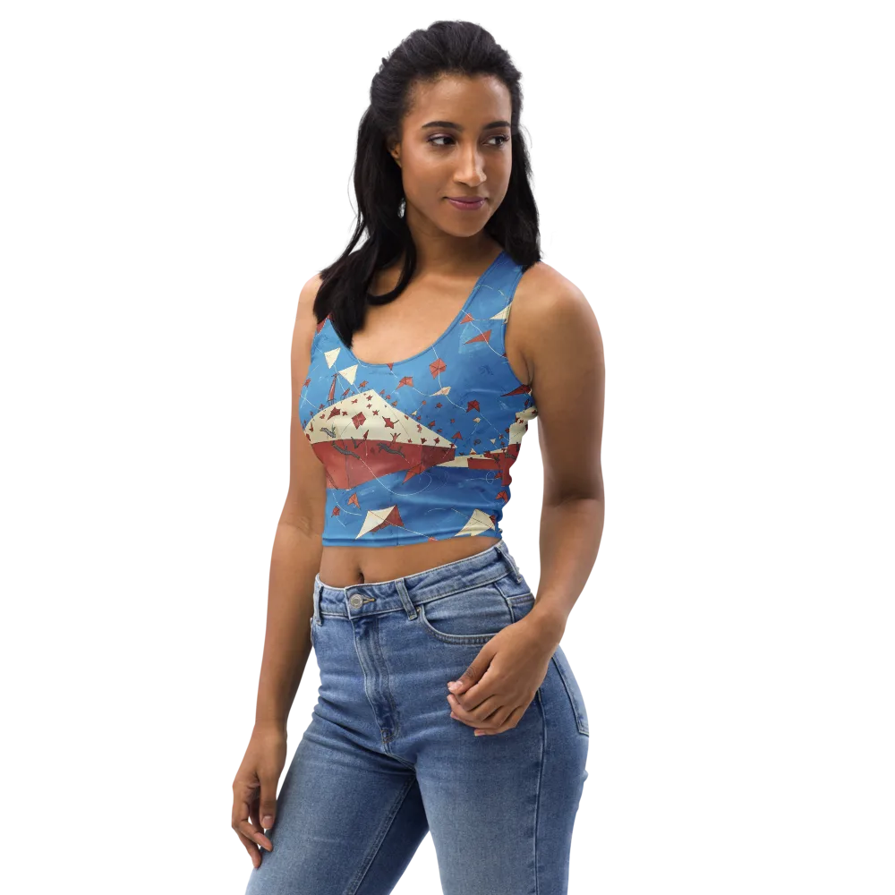 Kite Harbor on Crop Top — Left Front