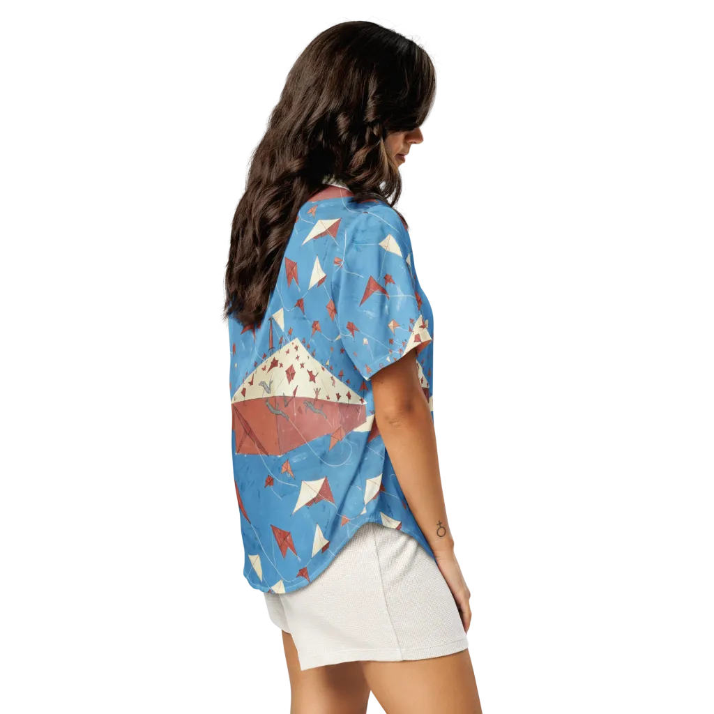 Kite Harbor on Women's Short Sleeve Pajama Top — Right Back