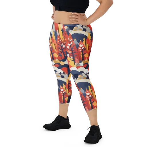 Autumnal Alpine on a Capri Leggings