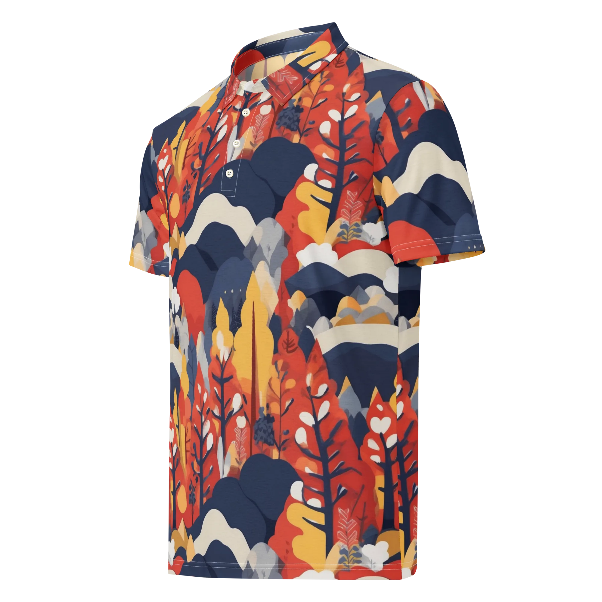 Autumnal Alpine on Men's Slim Fit Polo Shirt — Left Front