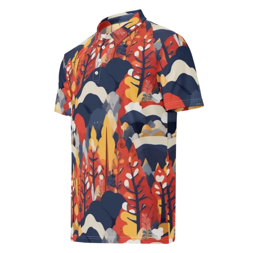 Autumnal Alpine on a Men's Slim Fit Polo Shirt