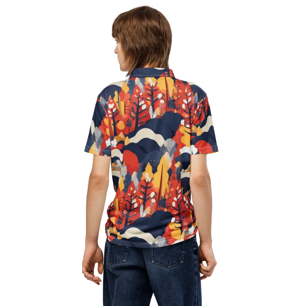 Autumnal Alpine on Men's Slim Fit Polo Shirt — Back