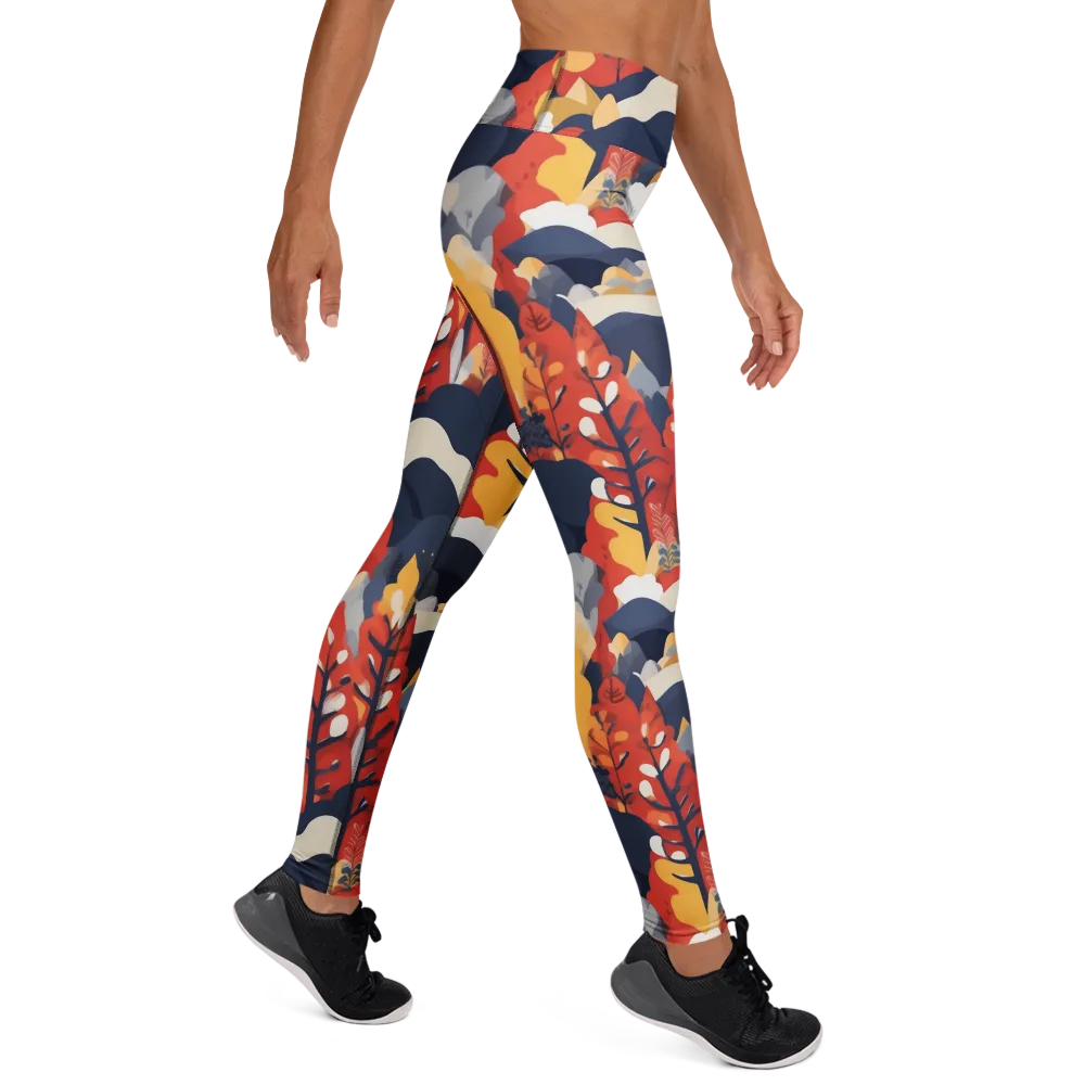 Autumnal Alpine on Yoga Leggings — Right