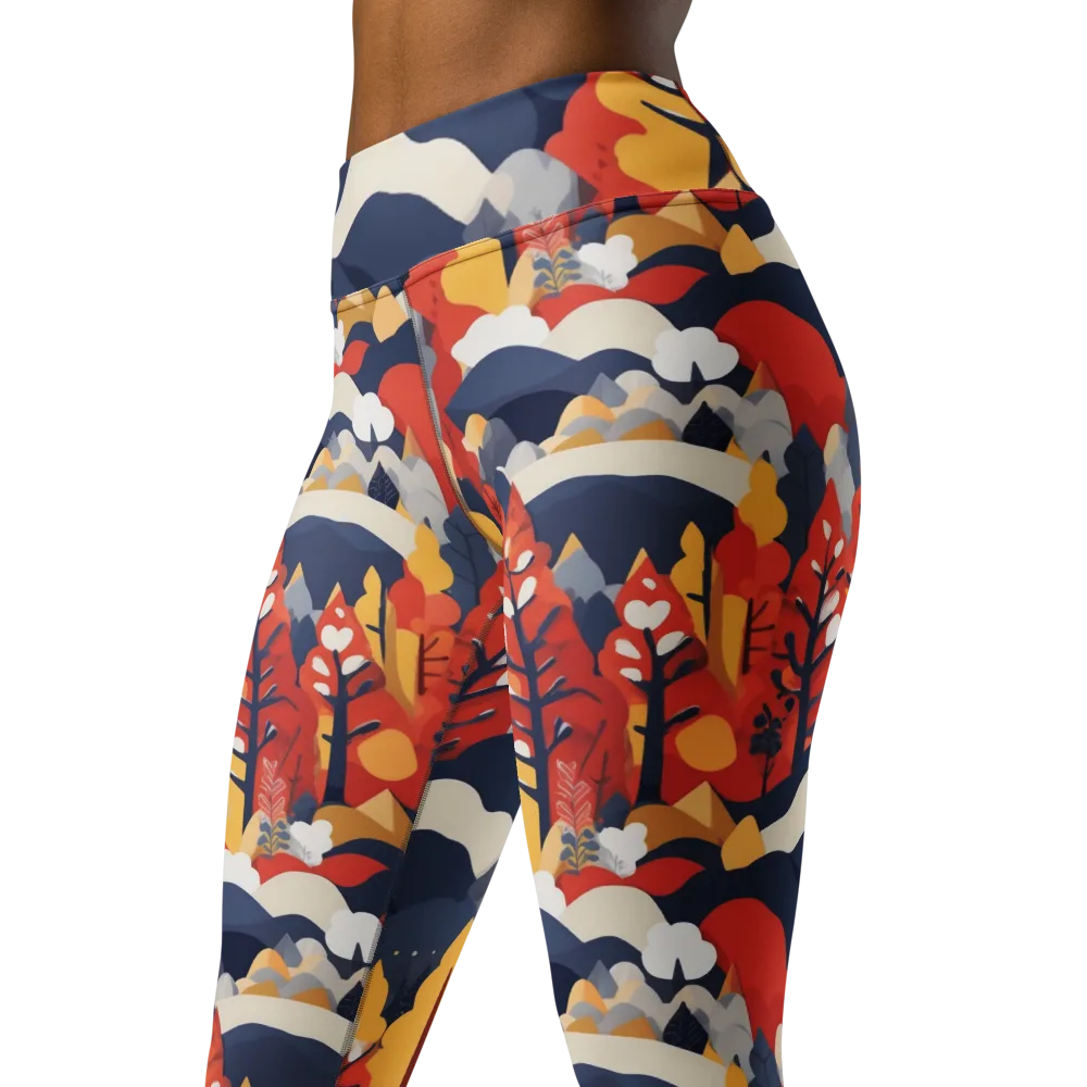 Autumnal Alpine on Yoga Leggings — Left Front