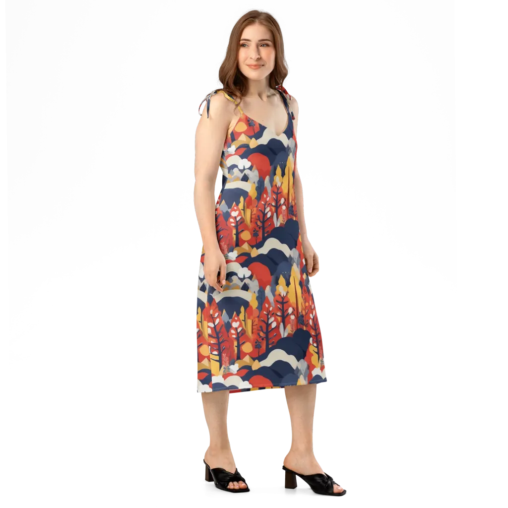 Autumnal Alpine on Slip Dress — Right Front
