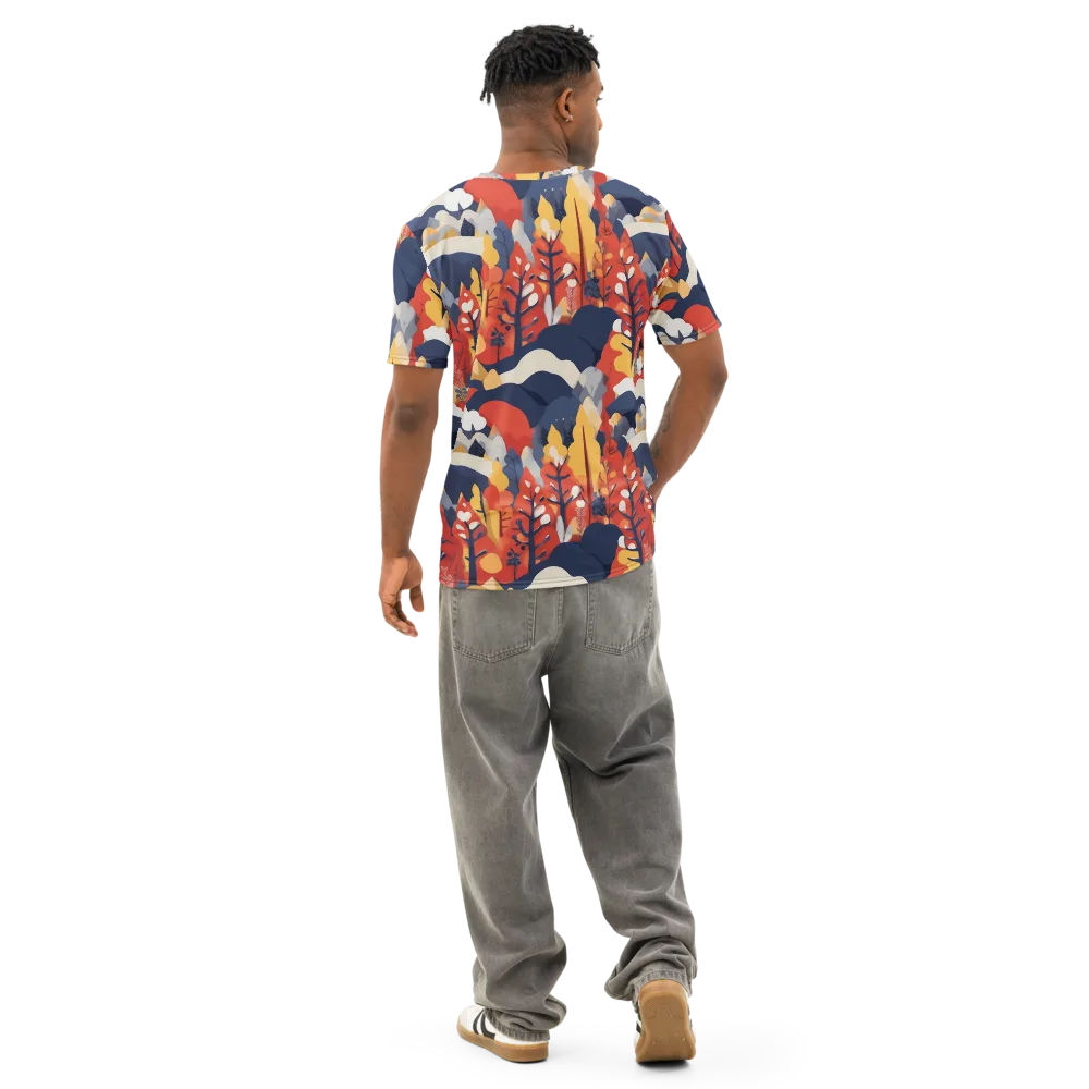 Autumnal Alpine on Men's Cotton Crew Neck T-Shirt — Back