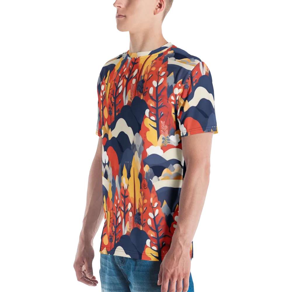 Autumnal Alpine on Men's Crew Neck T-Shirt — Left