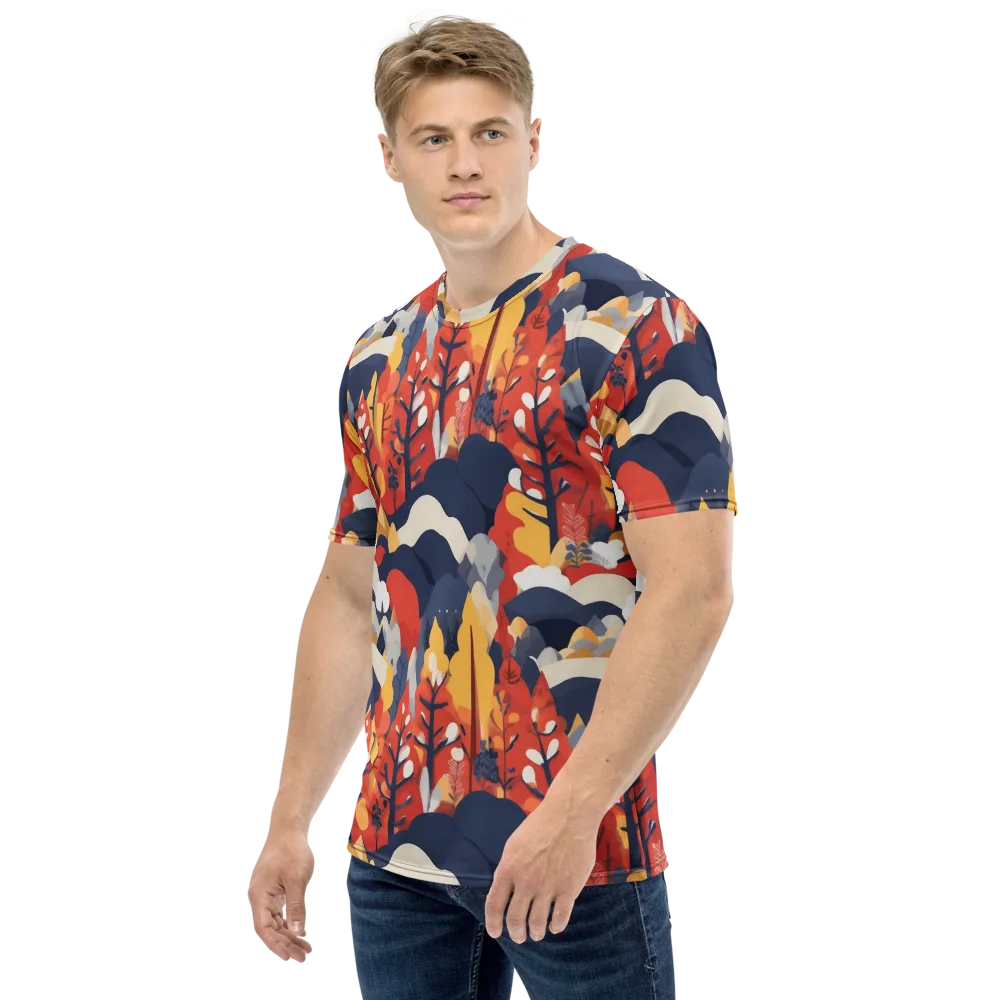 Autumnal Alpine on Men's Crew Neck T-Shirt — Left