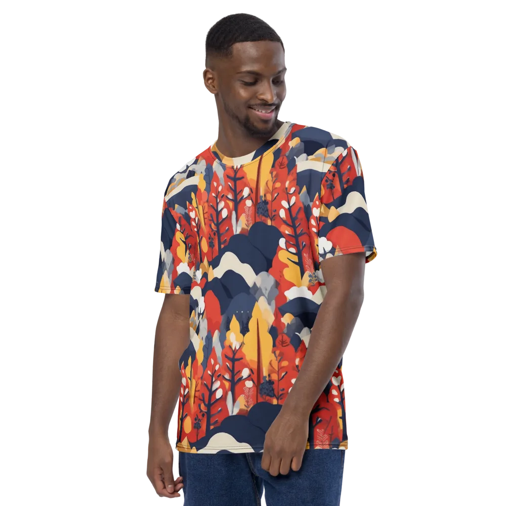 Autumnal Alpine on Men's Crew Neck T-Shirt — Left