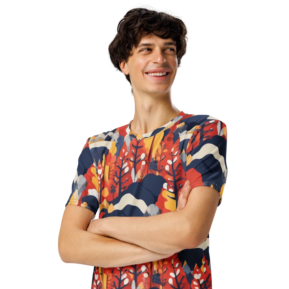 Autumnal Alpine on Men's Crew Neck T-Shirt — Left Front