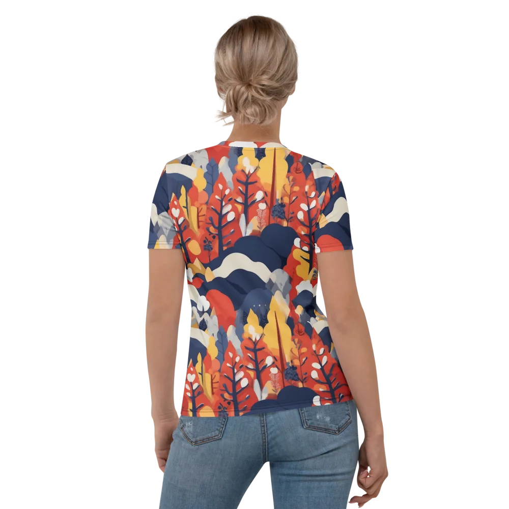 Autumnal Alpine on Women's Crew Neck T-Shirt — Back