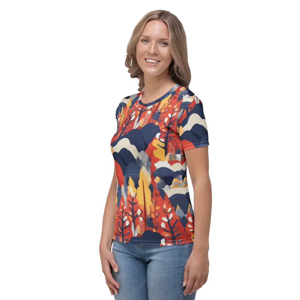 Autumnal Alpine on Women's Crew Neck T-Shirt — Left