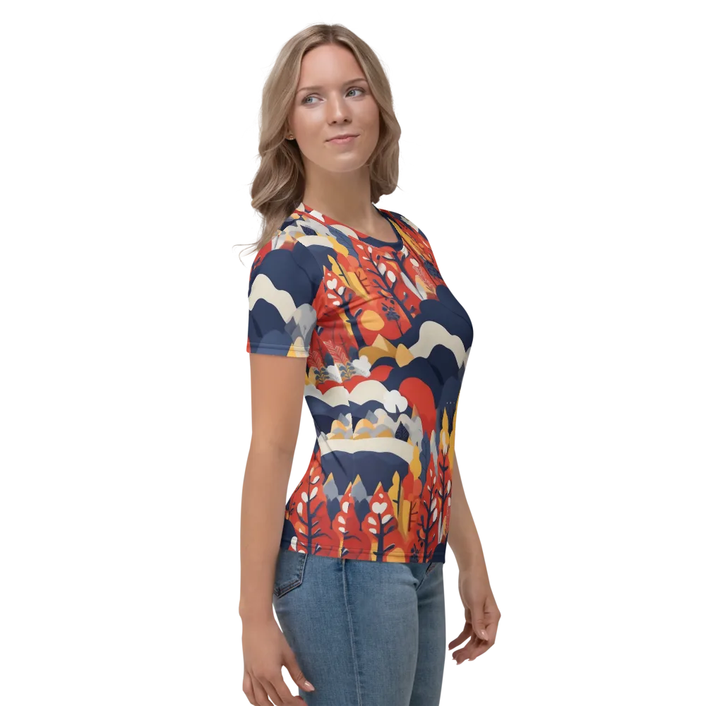 Autumnal Alpine on Women's Crew Neck T-Shirt — Right