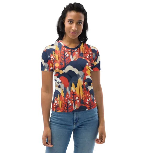 Autumnal Alpine on a Women's Crew Neck T-Shirt