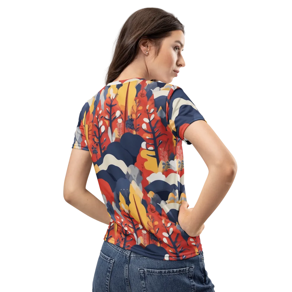 Autumnal Alpine on Women's Crew Neck T-Shirt — Back