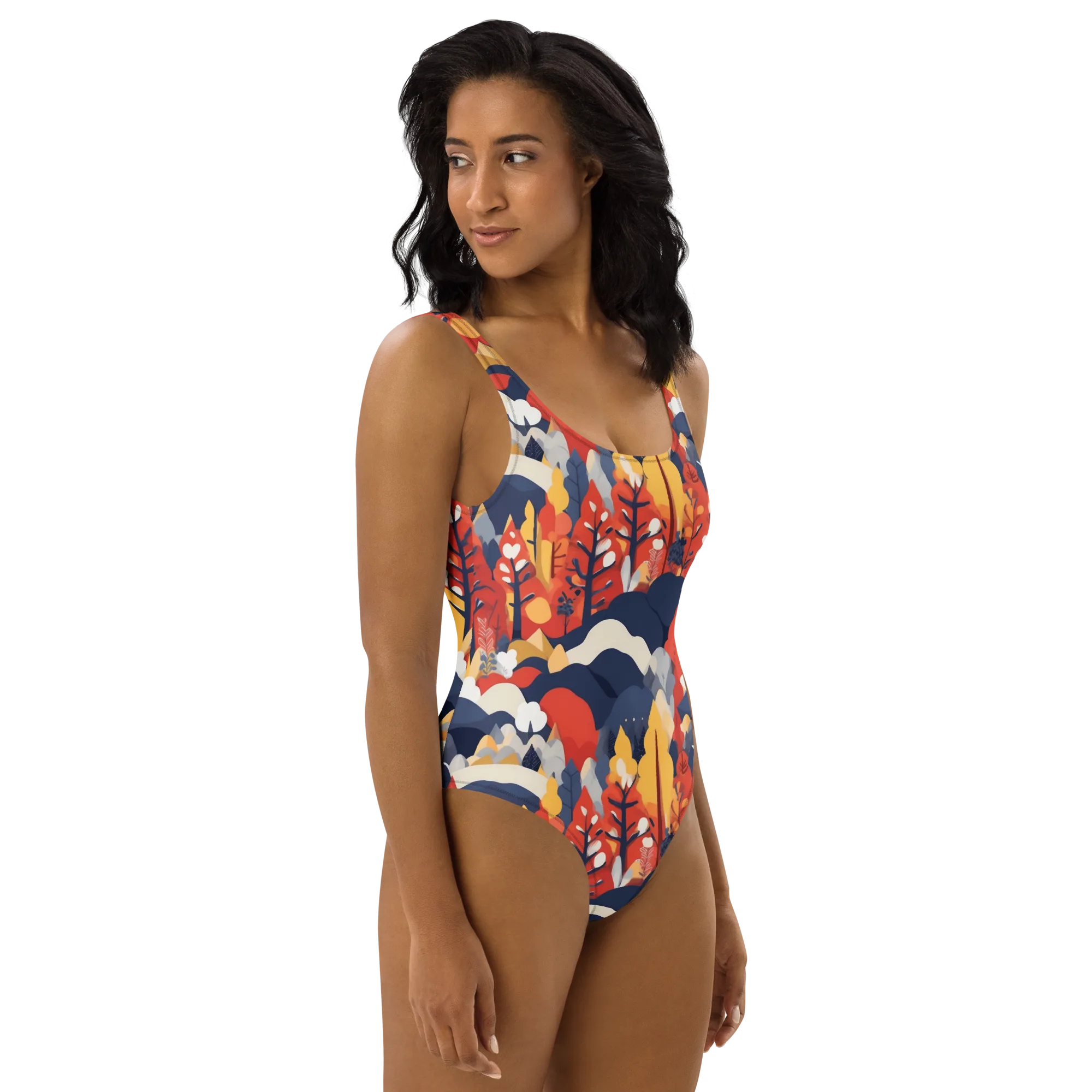 Autumnal Alpine on One-Piece Swimsuit — Right