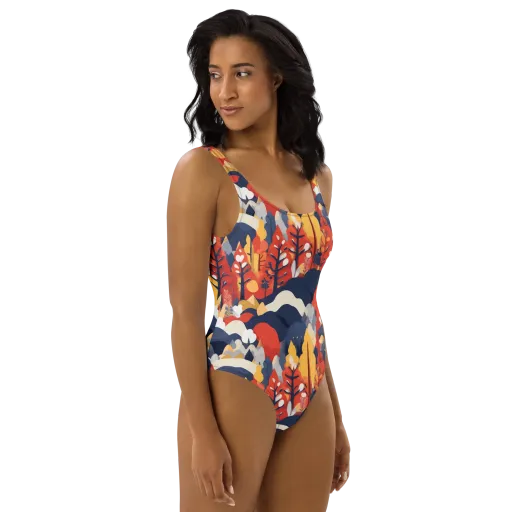Autumnal Alpine on a One-Piece Swimsuit