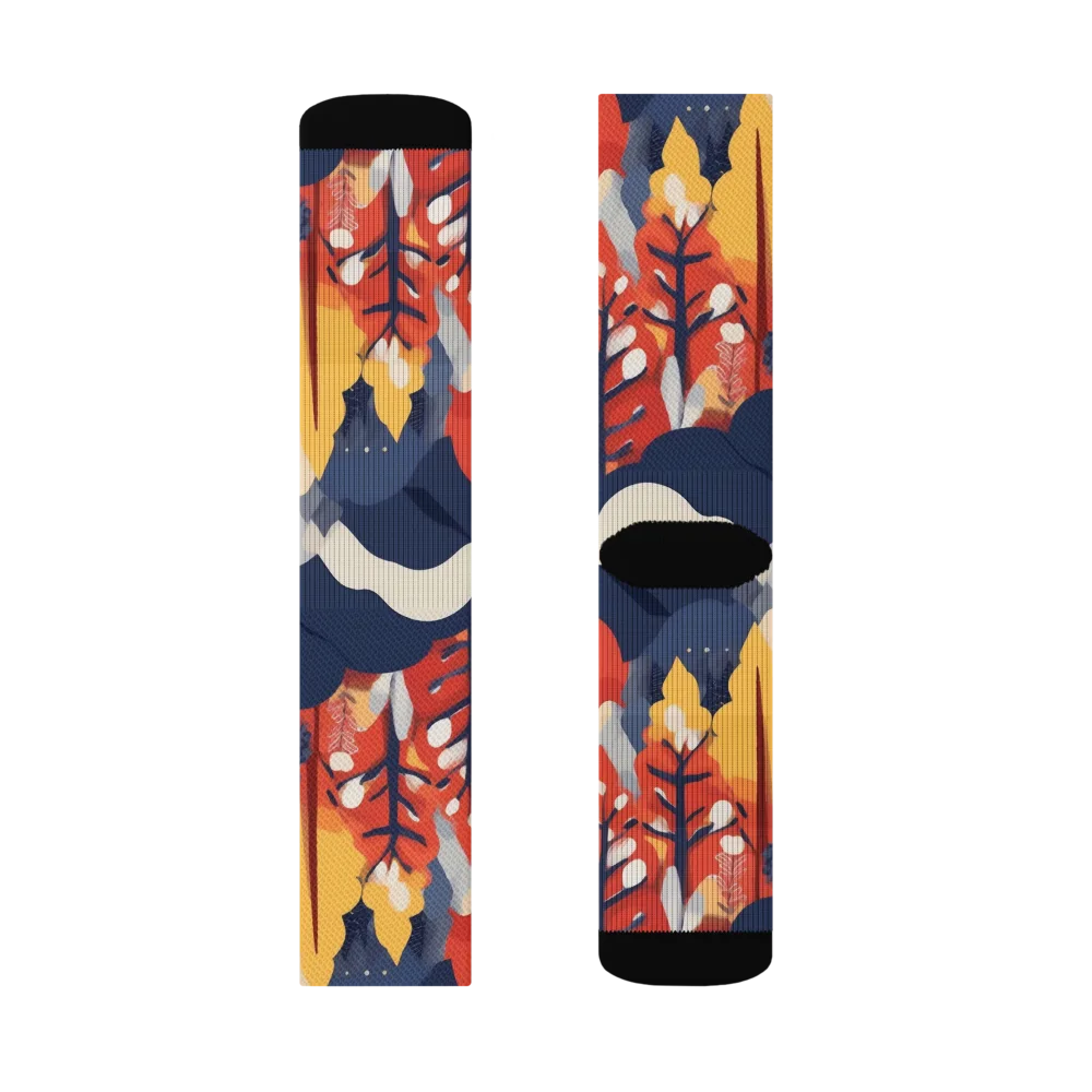 Autumnal Alpine on Socks — Left Sock