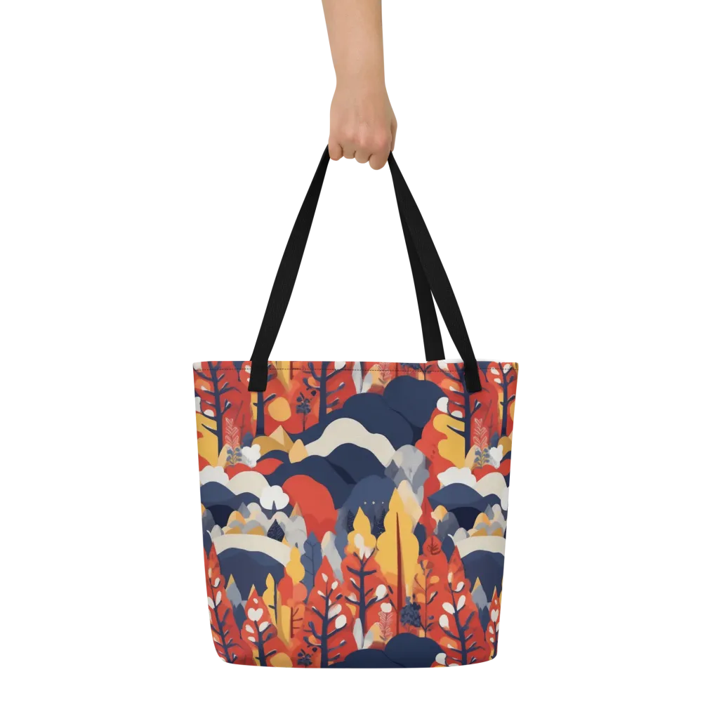 Autumnal Alpine on Large Tote Bag W/ Pocket — Front