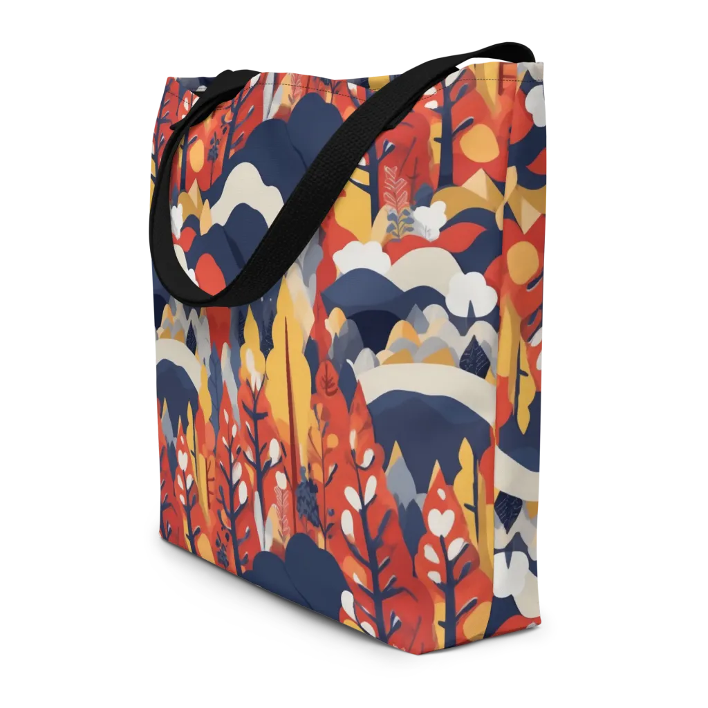 Autumnal Alpine on Large Tote Bag W/ Pocket — Front