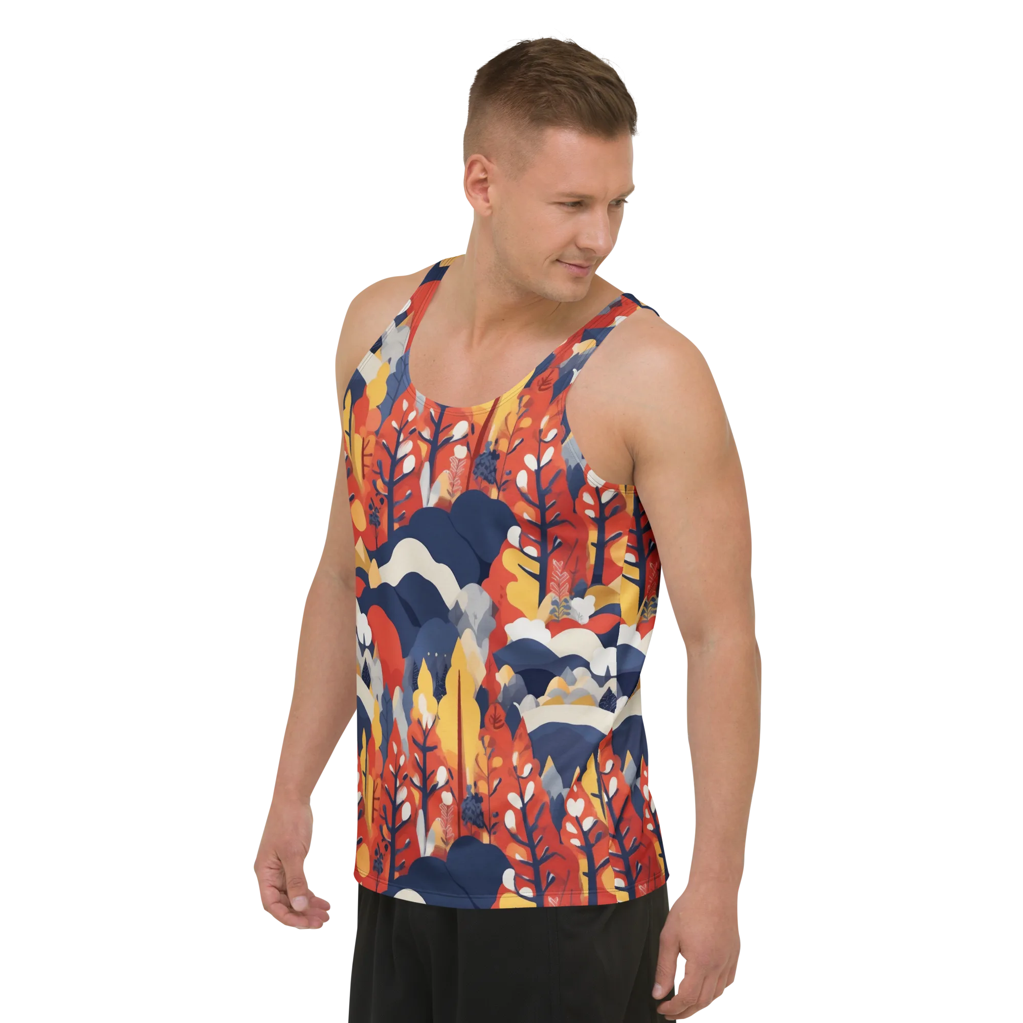 Autumnal Alpine on Men's Tank Top — Left Front